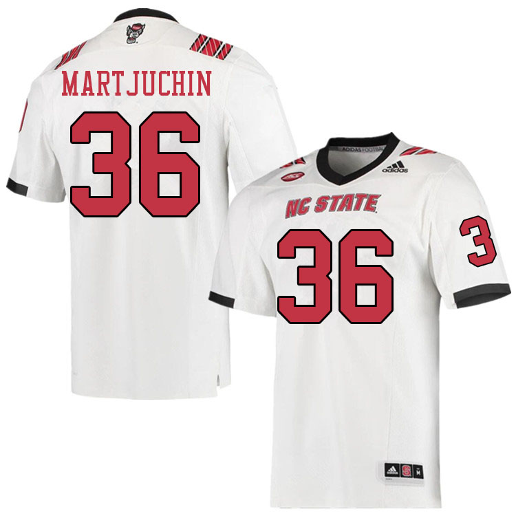 Men #36 Alex Martjuchin NC State Wolfpack College Football Jerseys Sale-White